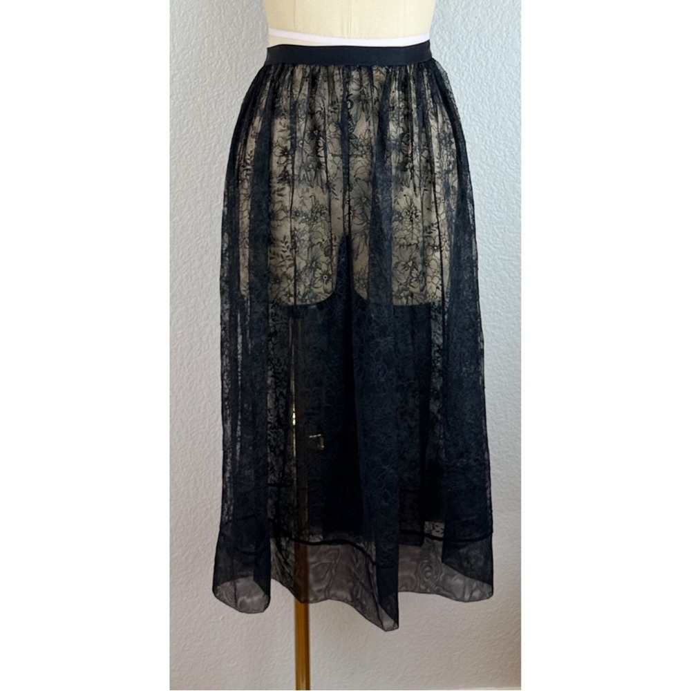 Victoria Secret Lingerie Sheer lace Midi Skirt Whimsigoth, Large - Picture 2 of 9